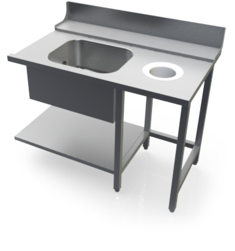 Eingangstisch mit Ausgussbecken u. Loch 1200 x 770 x 850h